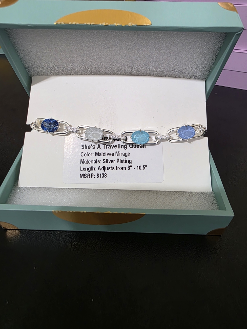 Silver Plated Jewel Candy Bracelet - Maldives Mirage
